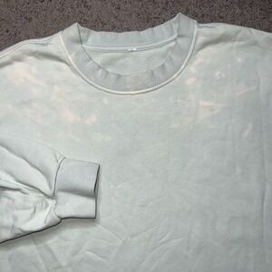 Lululemon All Yours Crew Sweatshirt Mens XL Heathered Green Mint White Textured
